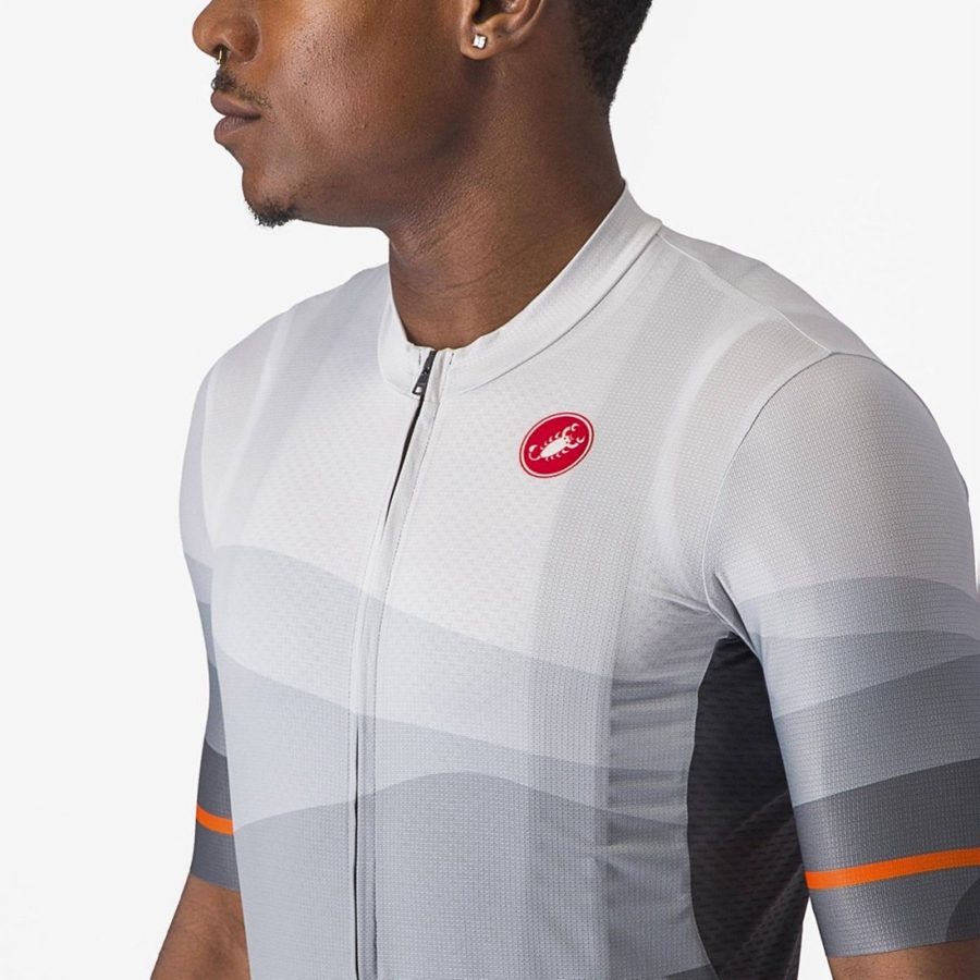 Dark Grey / Silver Grey Men Castelli ORIZZONTE Jersey | EJYF98134