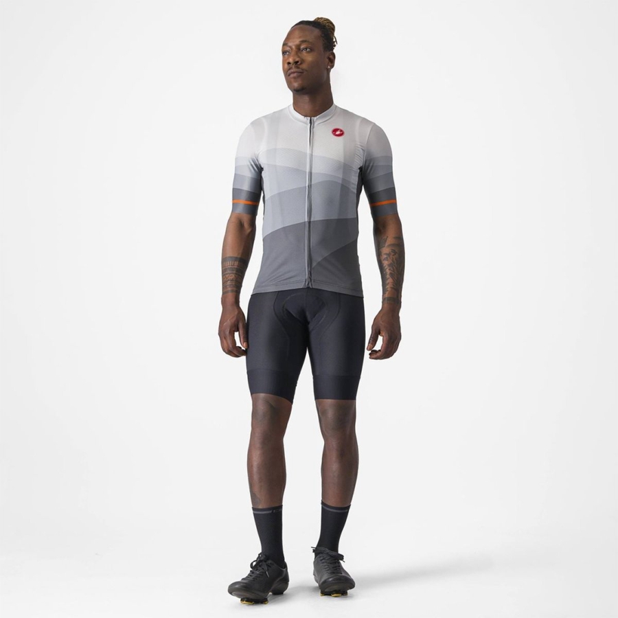 Dark Grey / Silver Grey Men Castelli ORIZZONTE Jersey | EJYF98134