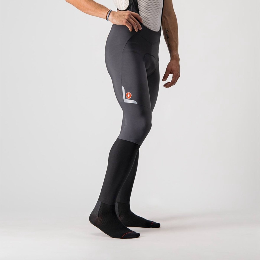 Dark Grey / Silver Men Castelli VELOCISSIMO 5 Bib Tights | MSWX75692