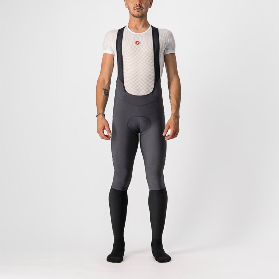 Dark Grey / Silver Men Castelli VELOCISSIMO 5 Bib Tights | MSWX75692