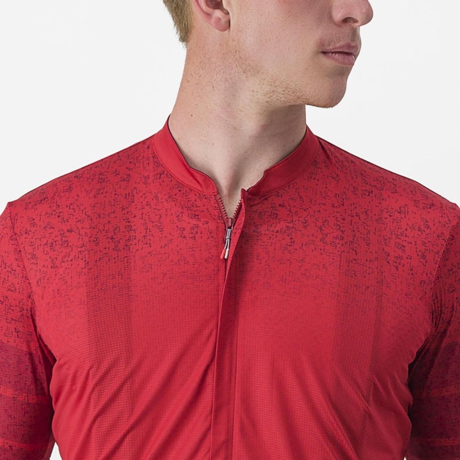 Dark Red Men Castelli UNLIMITED TERRA Jersey | XMHI56913