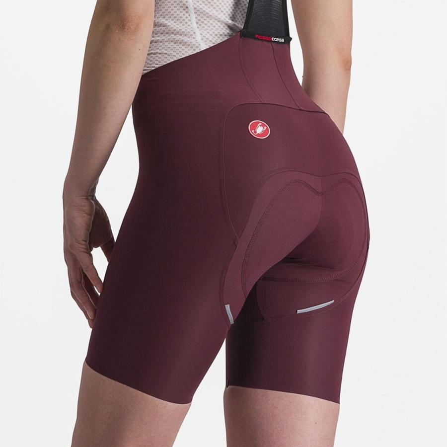 Deep Burgundy Women Castelli FREE AERO RC W Bib Shorts | RHFI06435