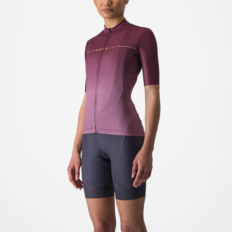 Deep Burgundy / Deep Purple Women Castelli SALITA Jersey | YRHG16458