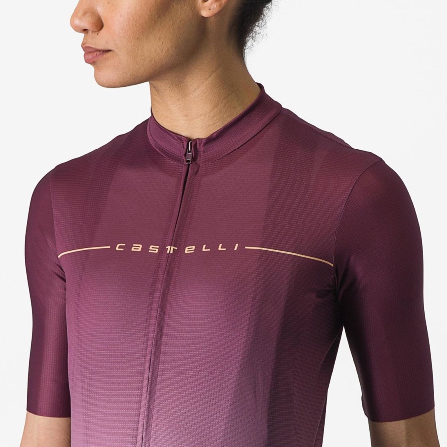 Deep Burgundy / Deep Purple Women Castelli SALITA Jersey | YRHG16458