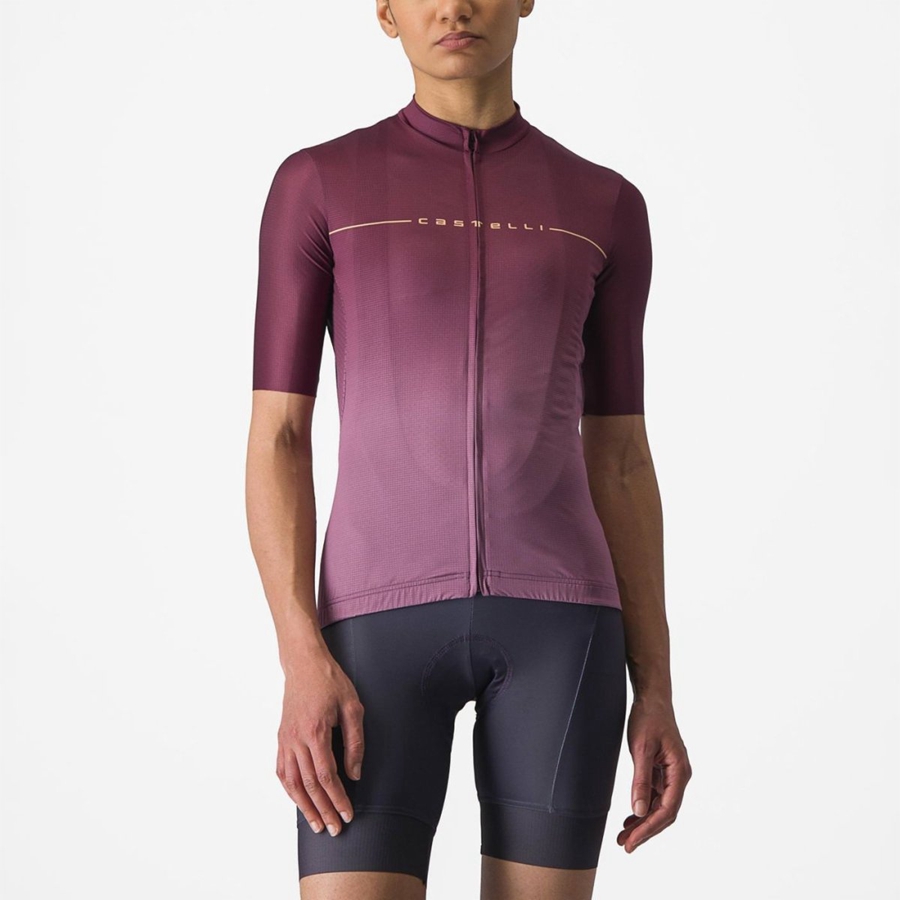 Deep Burgundy / Deep Purple Women Castelli SALITA Jersey | YRHG16458