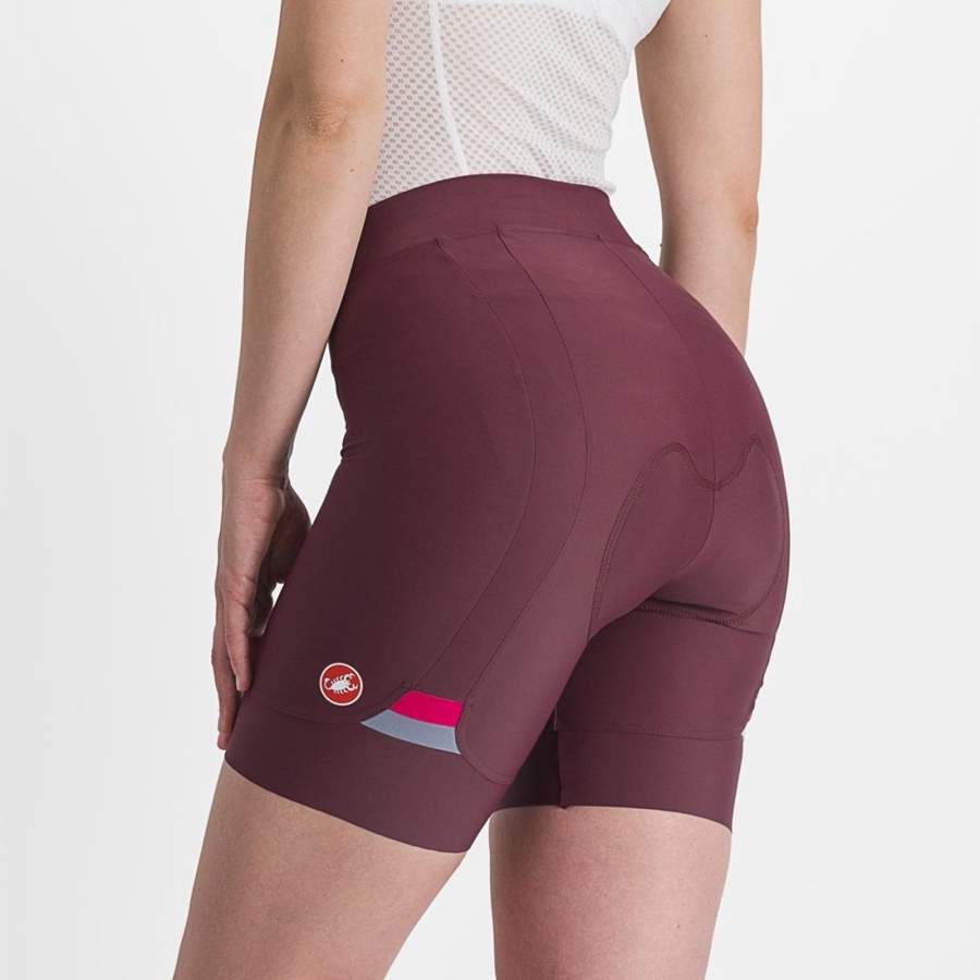 Deep Burgundy / Red Women Castelli PRIMA Shorts | YPQG38694