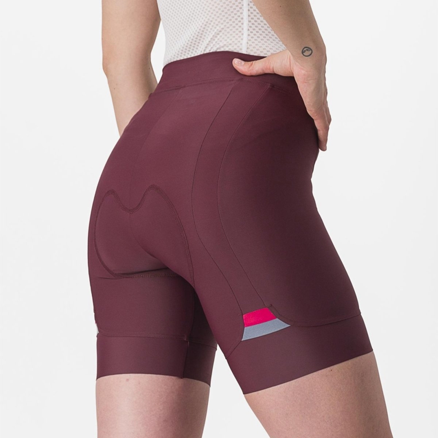 Deep Burgundy / Red Women Castelli PRIMA Shorts | YPQG38694