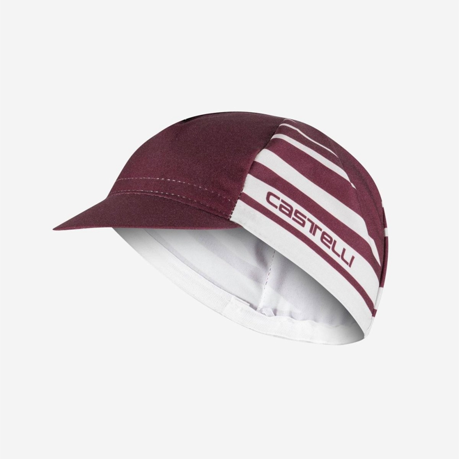 Deep Burgundy / Silver Men Castelli CLASSICO Cap | XGHT43176