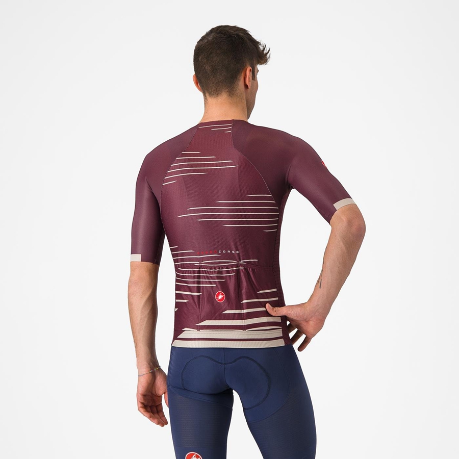 Deep Burgundy / Silver Men Castelli CLIMBER'S 4.0 Jersey | URML65840