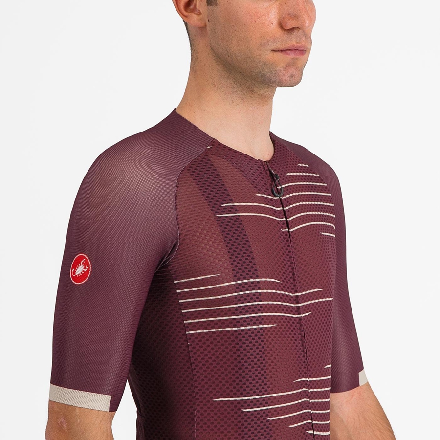 Deep Burgundy / Silver Men Castelli CLIMBER'S 4.0 Jersey | URML65840