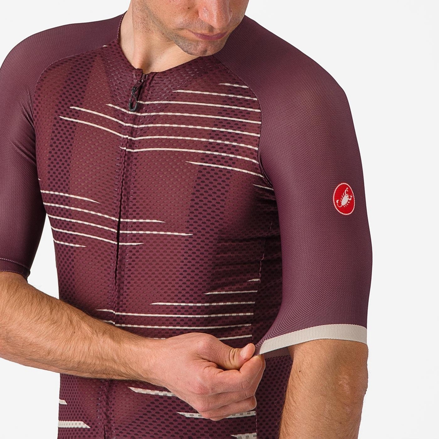 Deep Burgundy / Silver Men Castelli CLIMBER'S 4.0 Jersey | URML65840