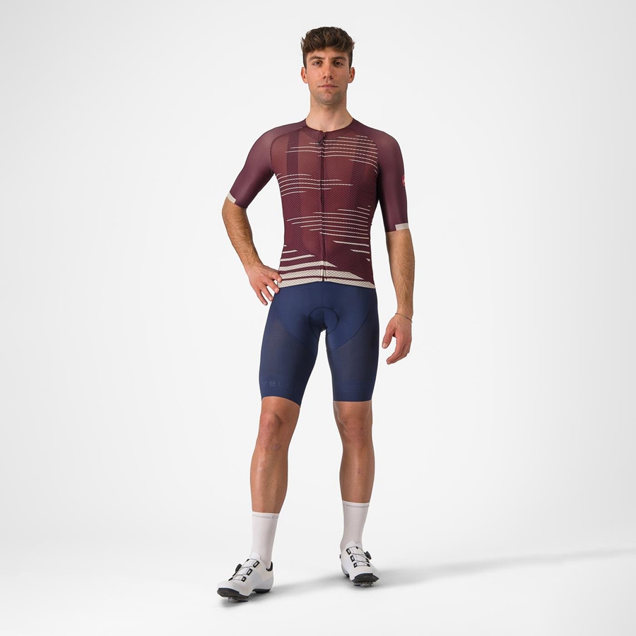 Deep Burgundy / Silver Men Castelli CLIMBER'S 4.0 Jersey | URML65840