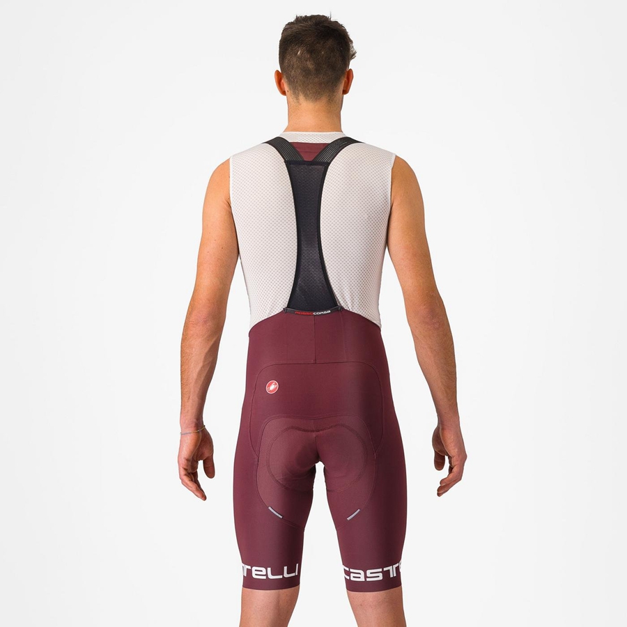 Deep Burgundy / White Men Castelli FREE AERO RC CLASSIC Bib Shorts | CTDL39608