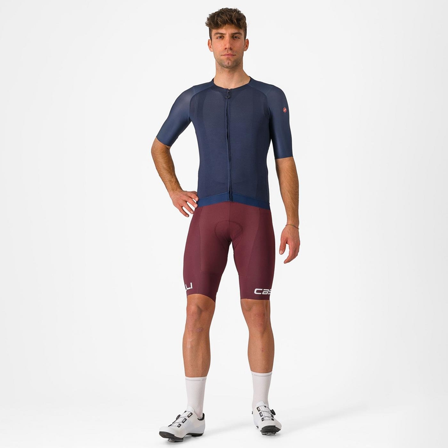 Deep Burgundy / White Men Castelli FREE AERO RC CLASSIC Bib Shorts | CTDL39608