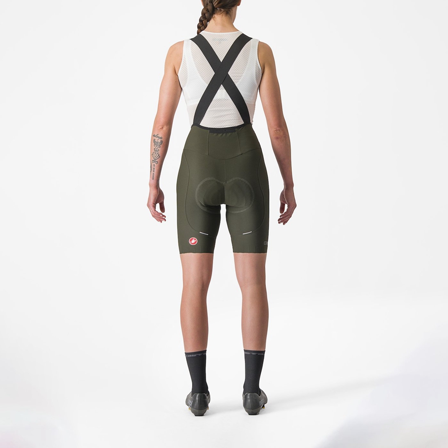 Deep Green Women Castelli ESPRESSO W DT Bib Shorts | TNFD12046