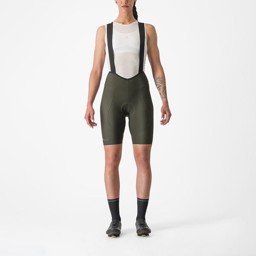 Deep Green Women Castelli ESPRESSO W DT Bib Shorts | TNFD12046