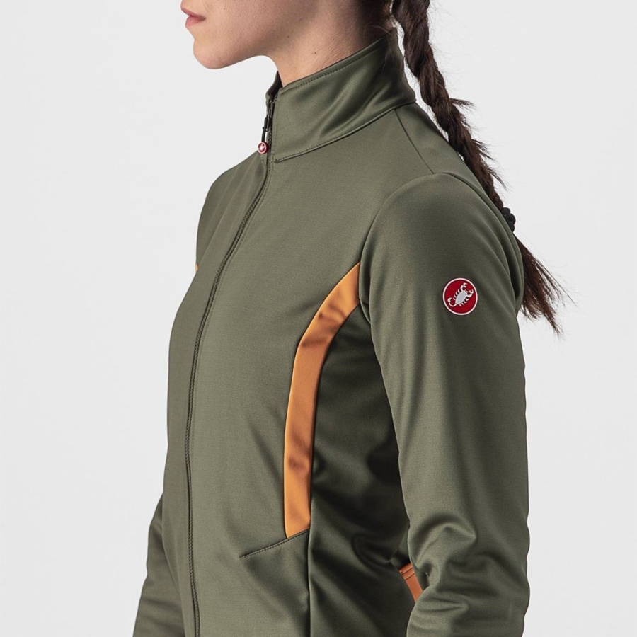 Green Women Castelli DINAMICA 2 Jackets | GUHT53697