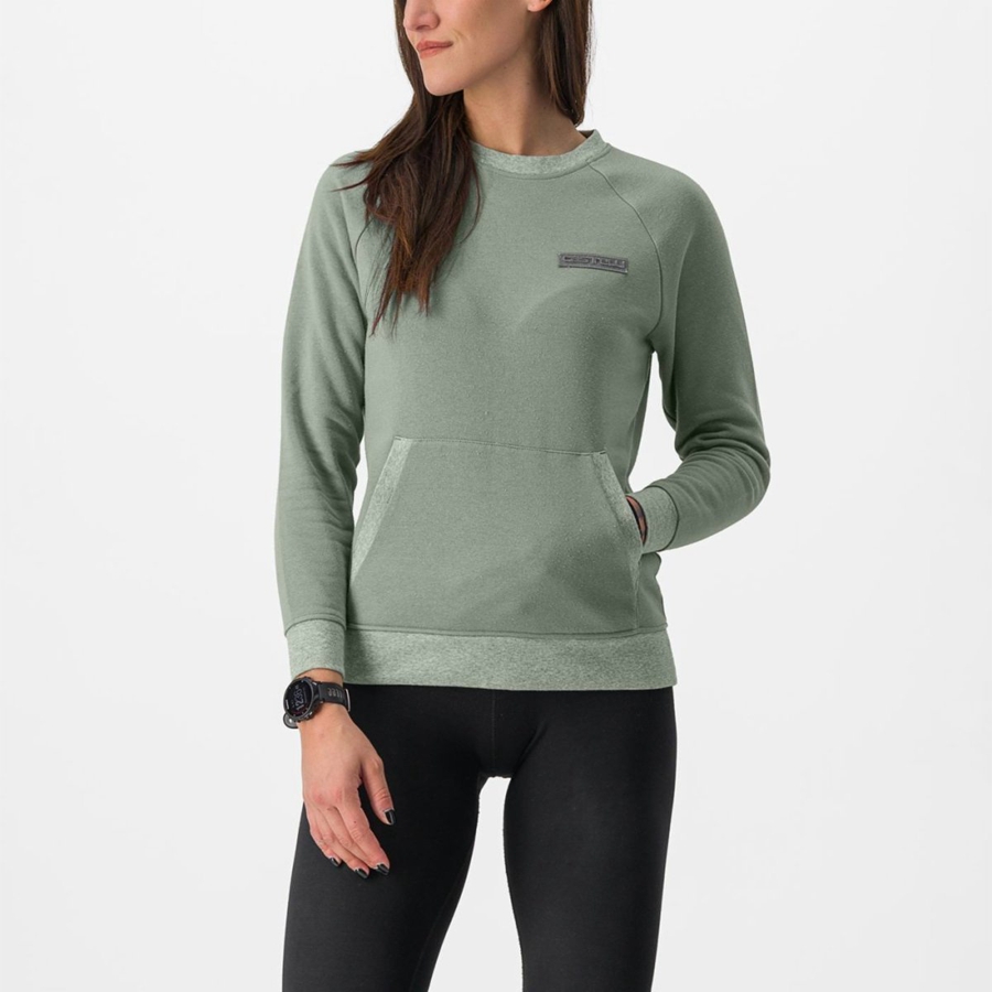 Green Women Castelli LOGO W SWEATSHIRT Casual | FXAE50973