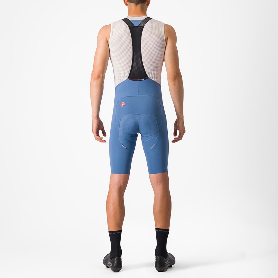 Grey Blue Men Castelli FREE AERO RC Bib Shorts | EUIN48529