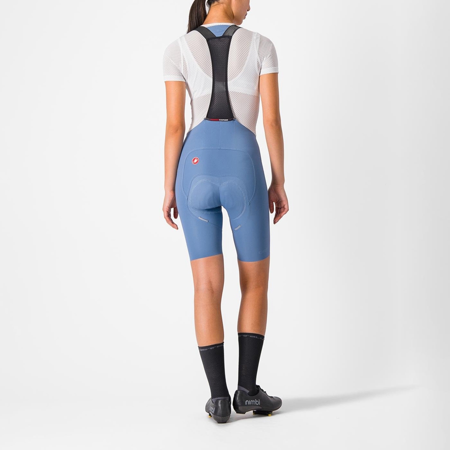 Grey Blue Women Castelli FREE AERO RC W Bib Shorts | KVHW47906