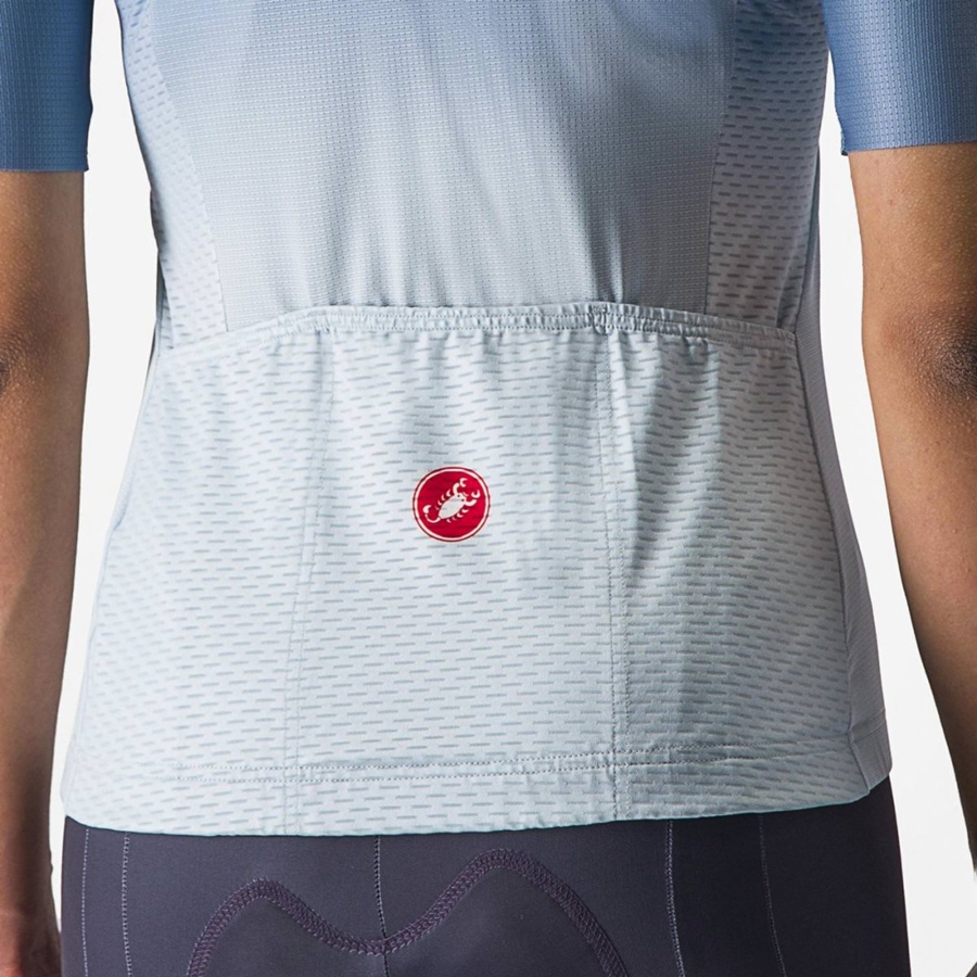 Grey Blue / Blue Women Castelli SALITA Jersey | RDGU27096