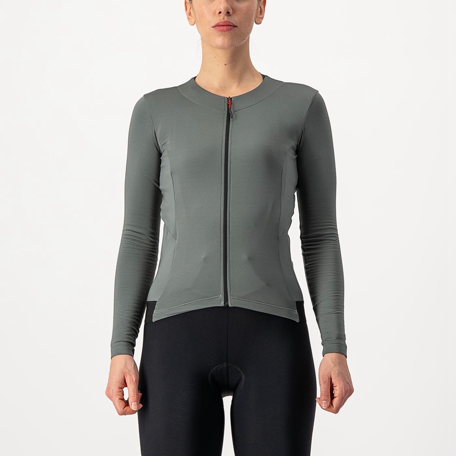 Grey Women Castelli FLY LS W Jersey | CYJB91732