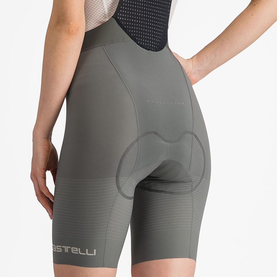 Grey Women Castelli PREMIO W Bib Shorts | PQRA43012