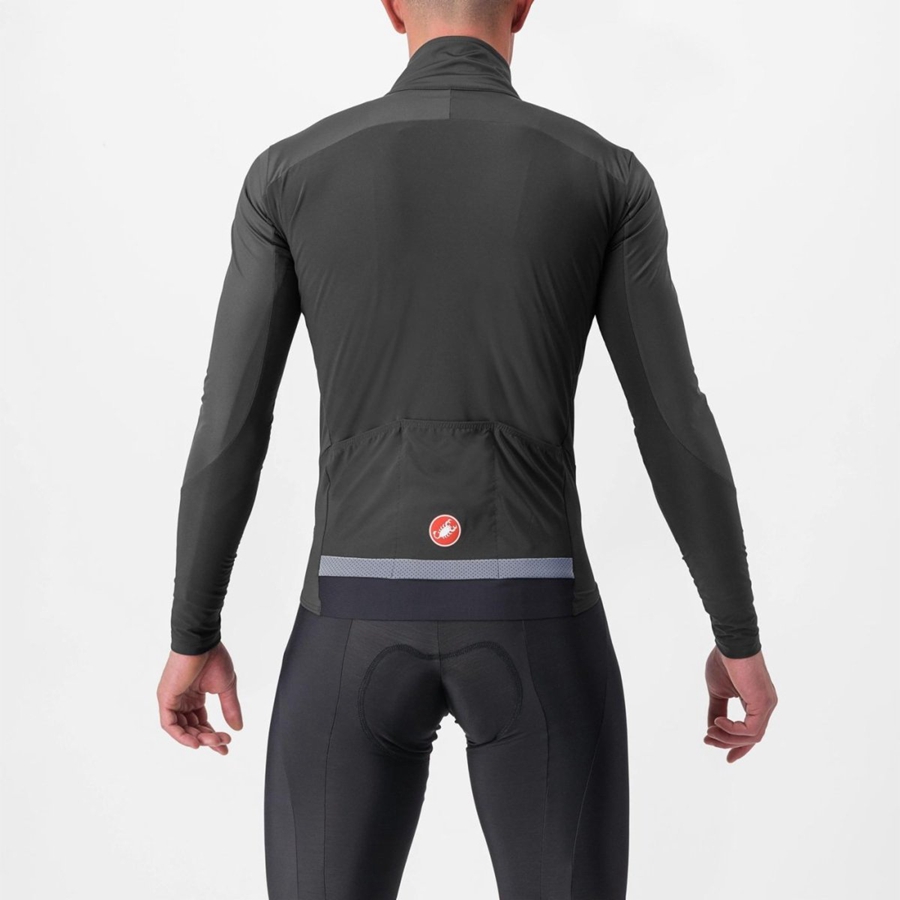 Grey / Dark Grey / Red Men Castelli BETA RoS Jackets | ULYZ73849