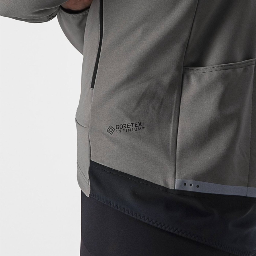 Grey / Khaki Grey Men Castelli PERFETTO RoS 2 Jackets | SMJY09842