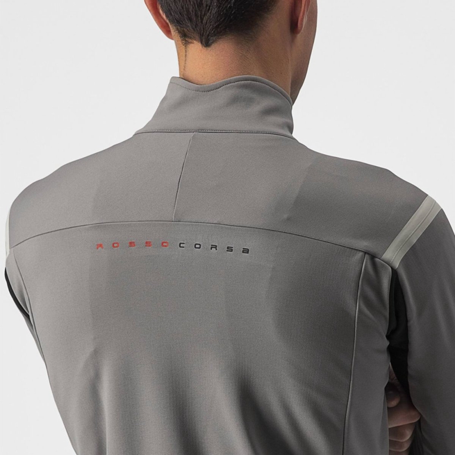 Grey / Khaki Grey Men Castelli PERFETTO RoS 2 Jackets | SMJY09842