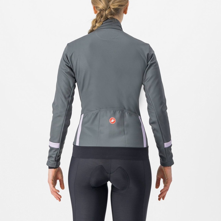 Grey / Purple Women Castelli DINAMICA 2 Jackets | XBIH40768