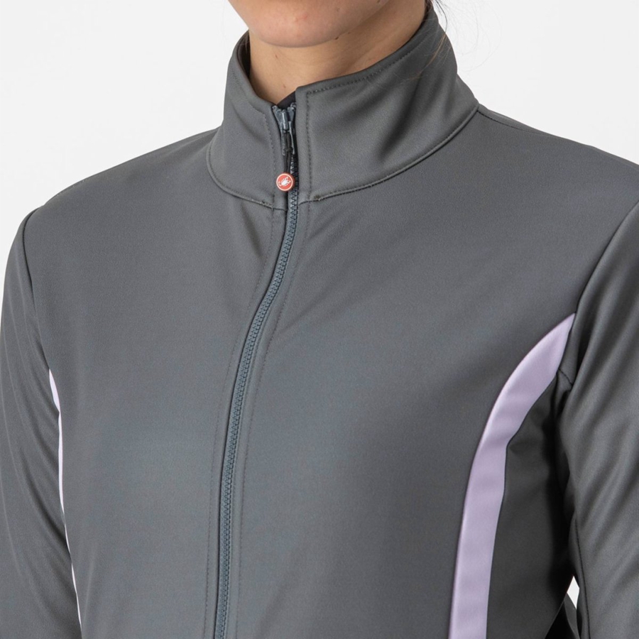 Grey / Purple Women Castelli DINAMICA 2 Jackets | XBIH40768