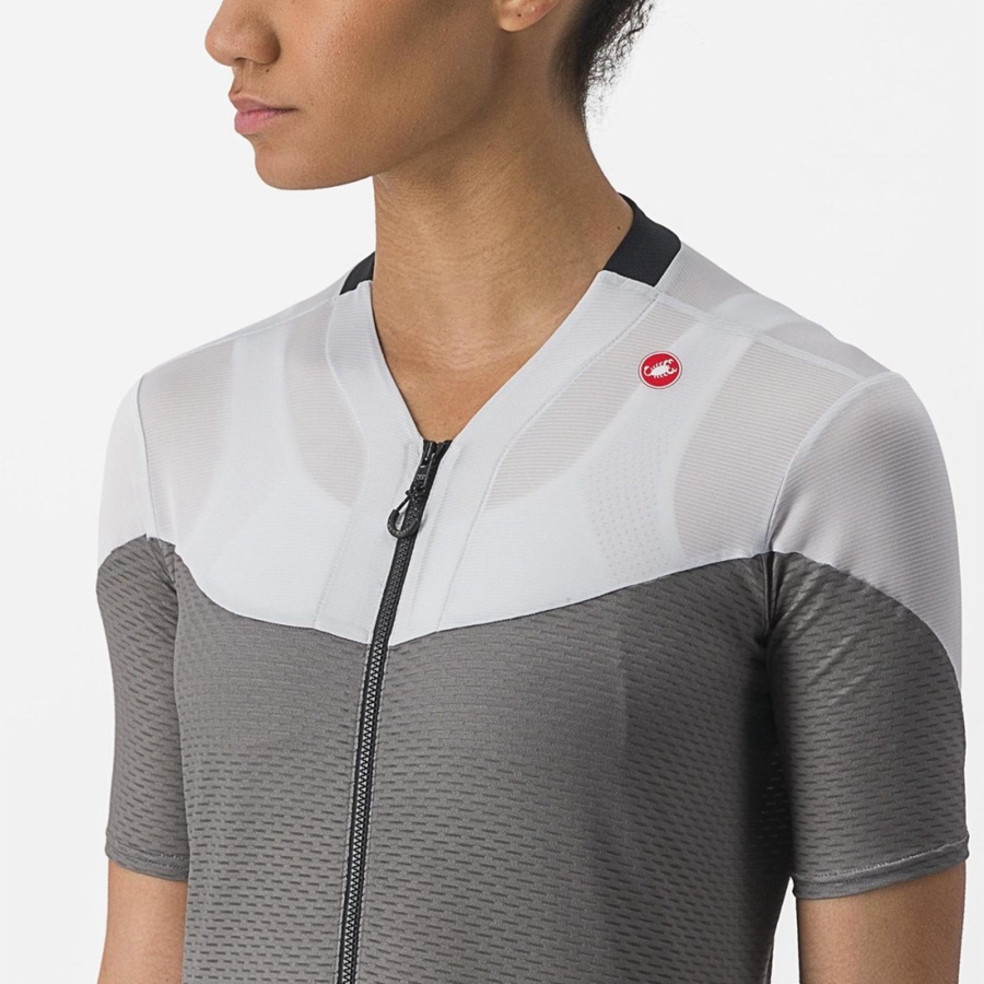 Grey / Silver Grey Women Castelli GRADIENT COLOR BLOCK Jersey | MOUN63790