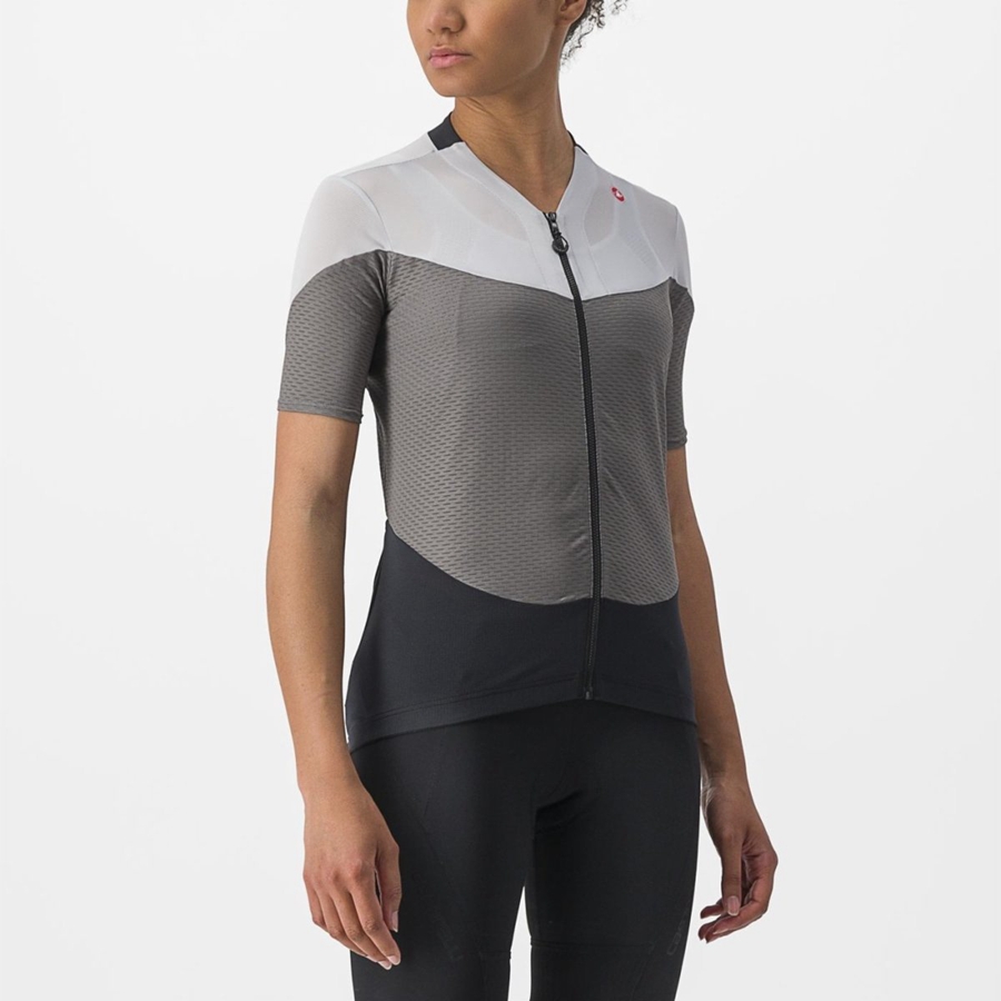 Grey / Silver Grey Women Castelli GRADIENT COLOR BLOCK Jersey | MOUN63790