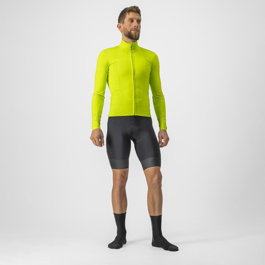 Light Green Men Castelli PRO THERMAL MID LS Jersey | HWVE02574