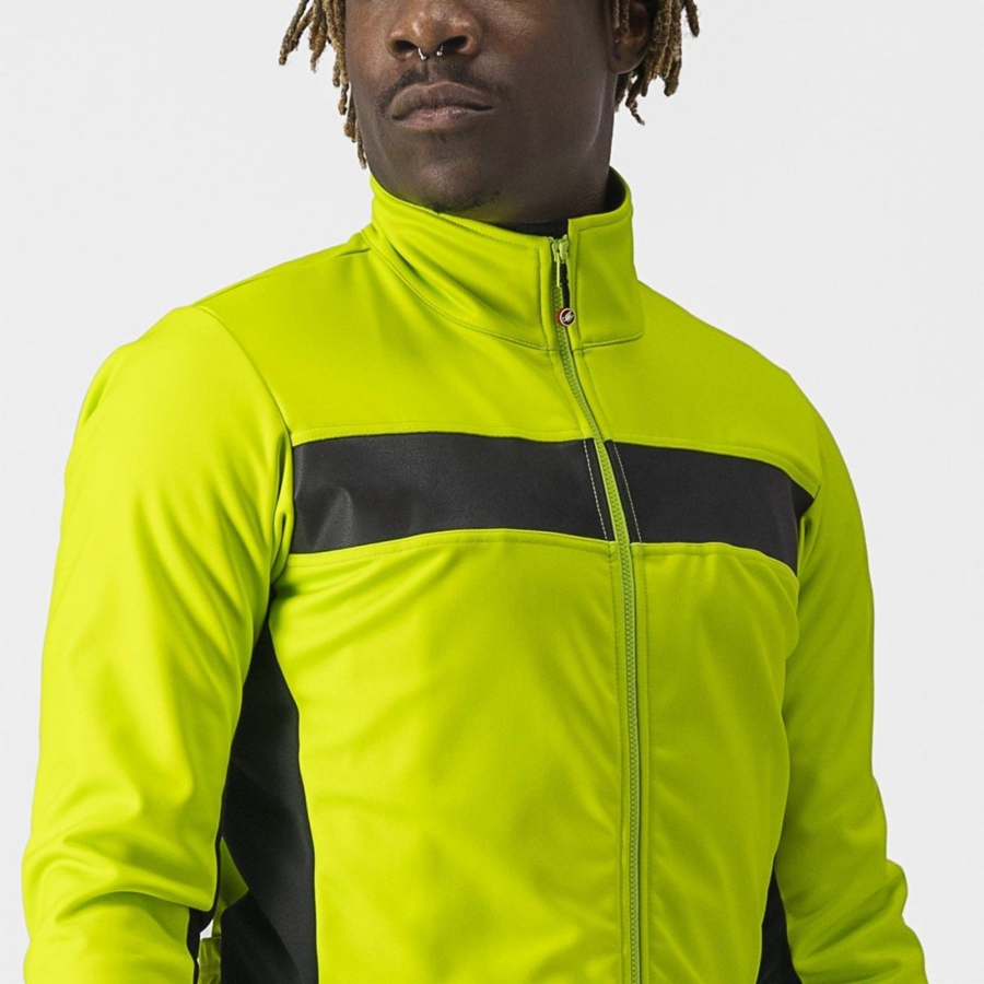 Light Green / Black Men Castelli RADDOPPIA 3 Jackets | GXLA27619