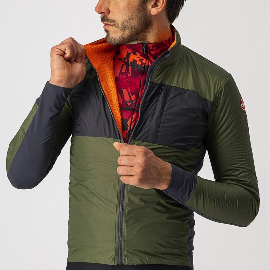 Light Green / Dark Grey Men Castelli UNLIMITED PUFFY Jackets | GJZP41876