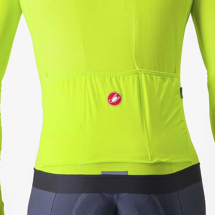 Light Green / Deep Green Men Castelli ESPRESSO LS Jersey | XJZB48795