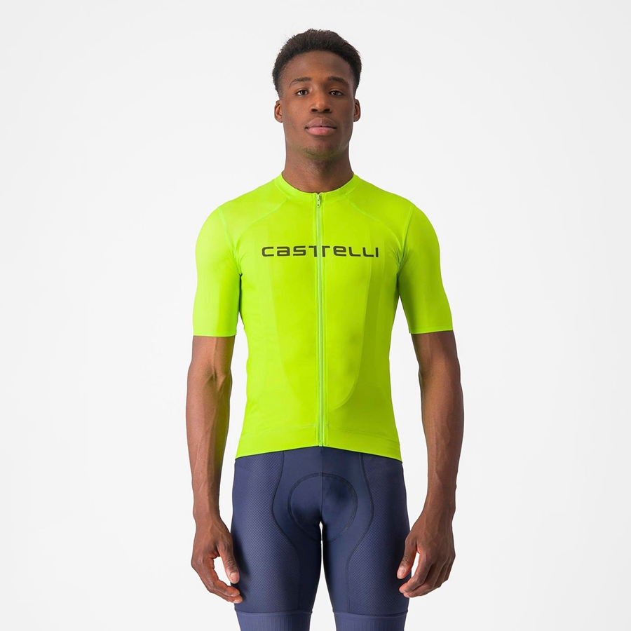 Light Green / Deep Green Men Castelli PROLOGO LITE Jersey | BPIF98047