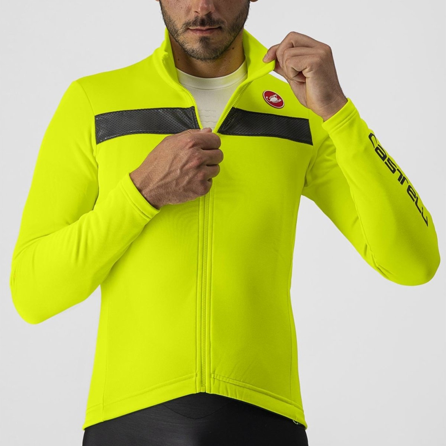 Light Green / Silver Men Castelli PURO 3 FZ Jersey | XTYD14285