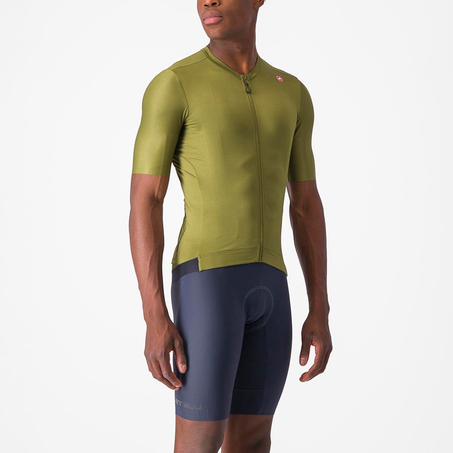 Olive / Light Green Men Castelli ESPRESSO Jersey | QBHO46290