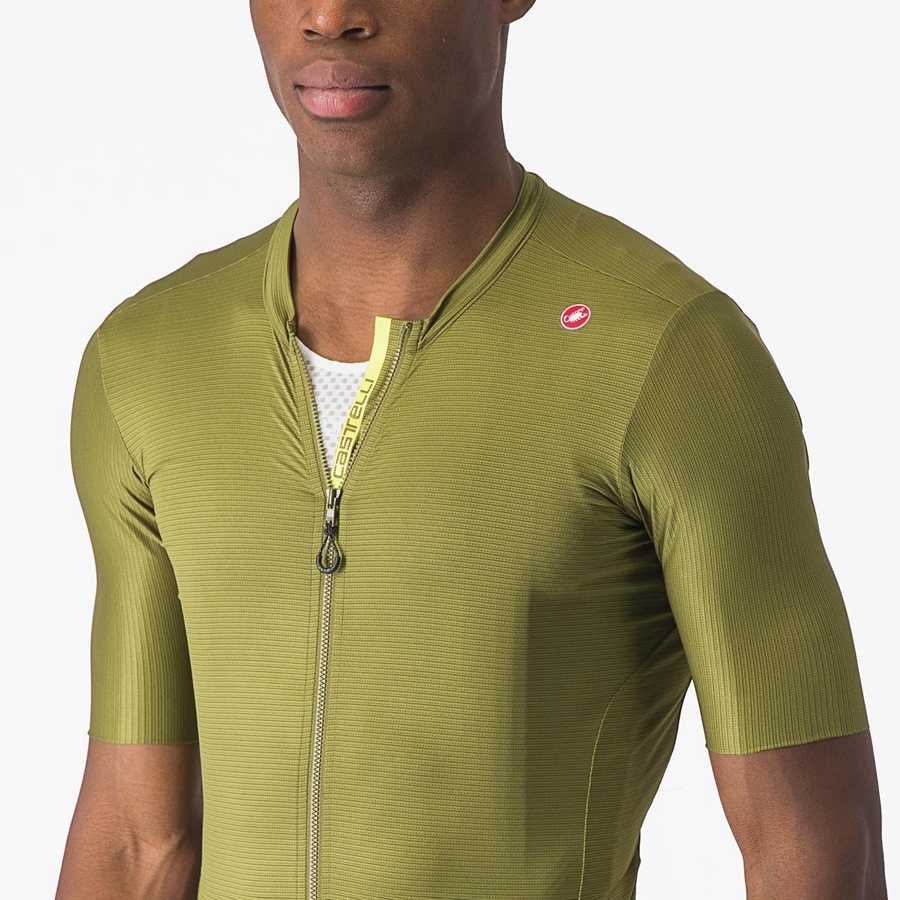 Olive / Light Green Men Castelli ESPRESSO Jersey | QBHO46290