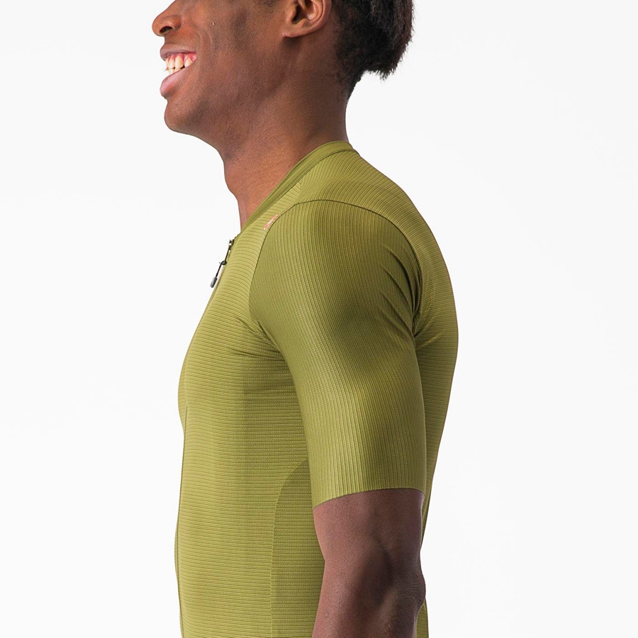 Olive / Light Green Men Castelli ESPRESSO Jersey | QBHO46290