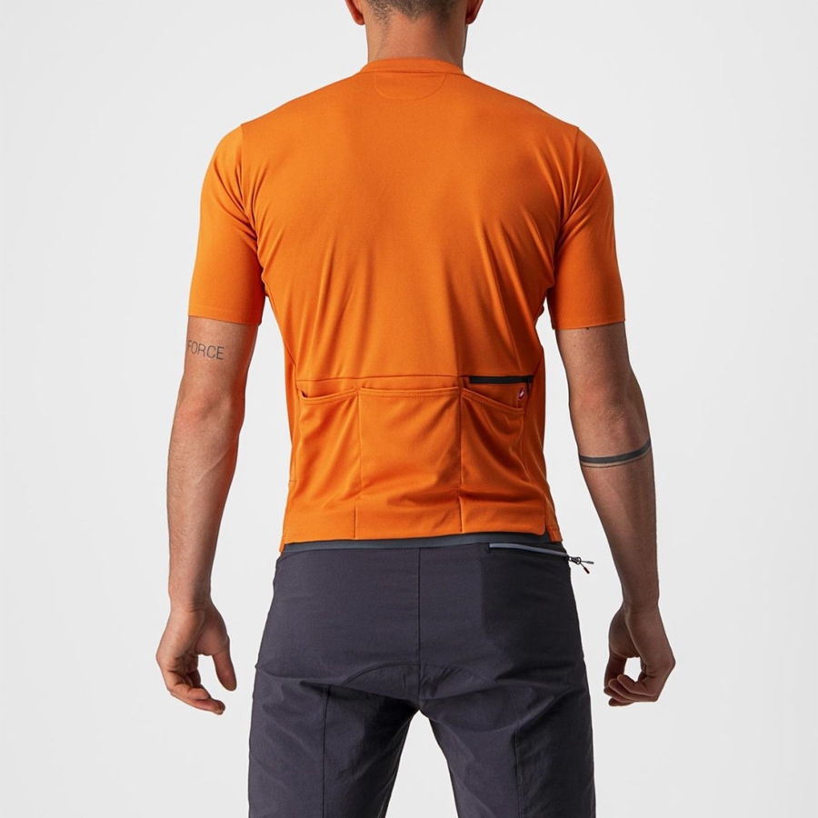 Orange Red Men Castelli UNLIMITED ALLROAD Jersey | FVIQ27094