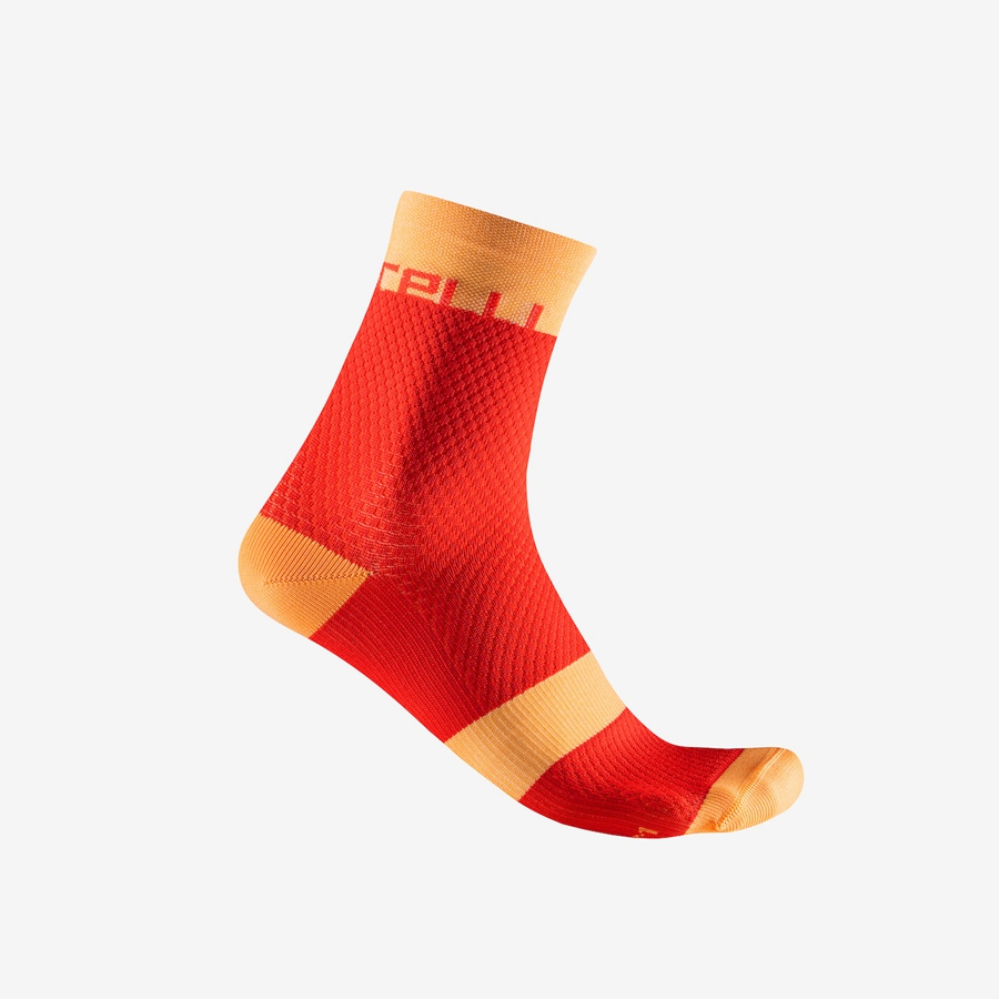 Orange Women Castelli VELOCISSIMA 12 Socks | JMCE96153