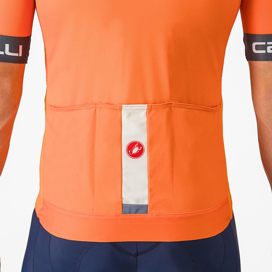 Orange / Dark Grey Men Castelli ENTRATA VI Jersey | ADXQ48193