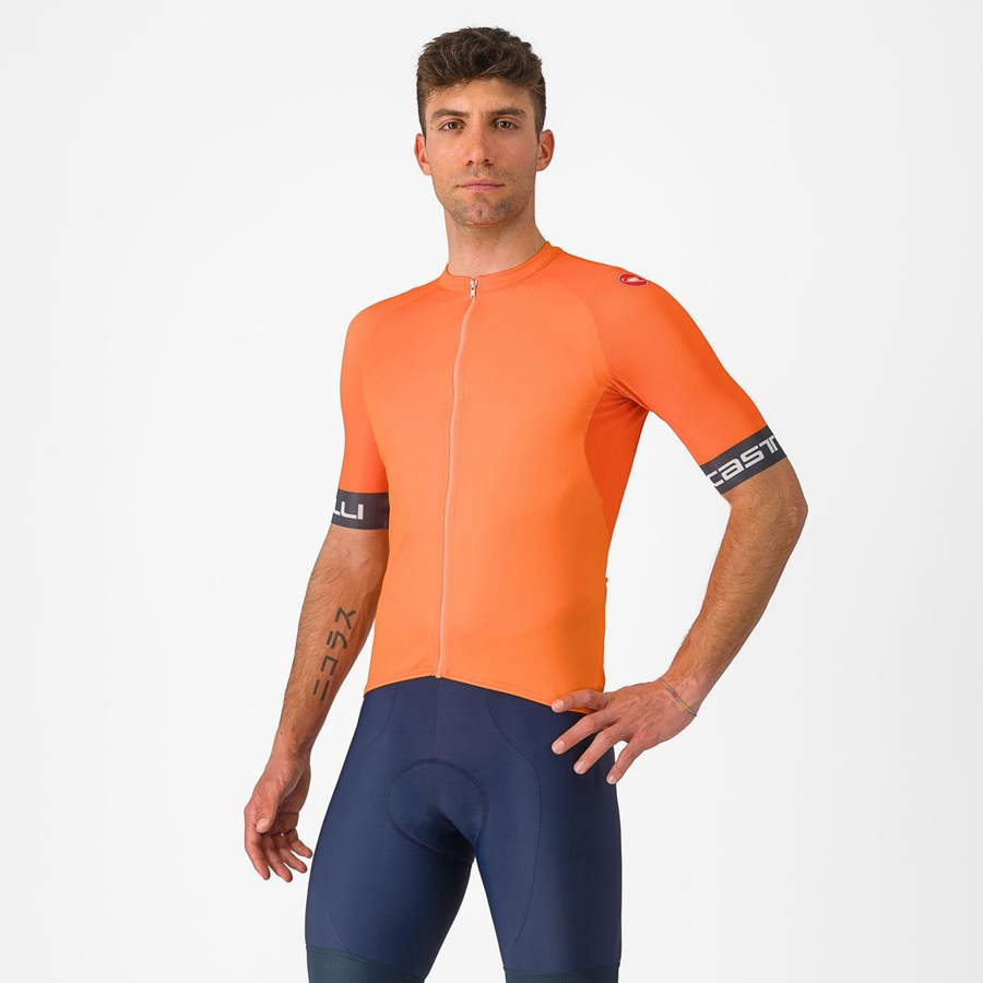 Orange / Dark Grey Men Castelli ENTRATA VI Jersey | ADXQ48193