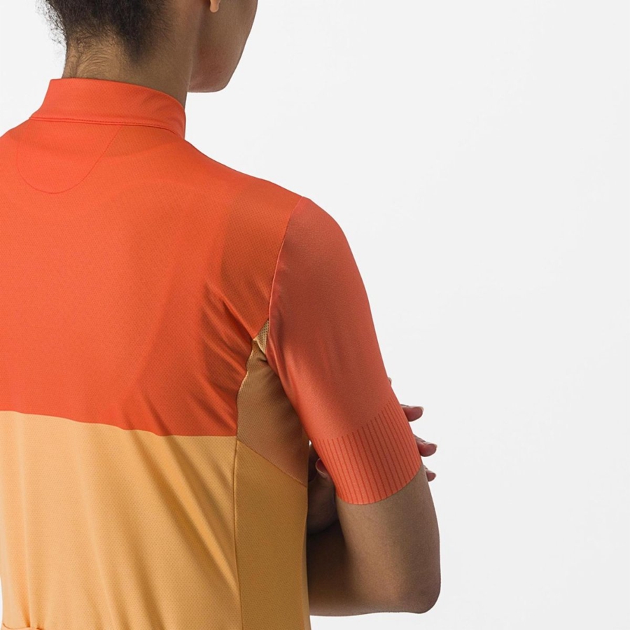 Orange / Deep Red Women Castelli VELOCISSIMA Jersey | JBAU32906