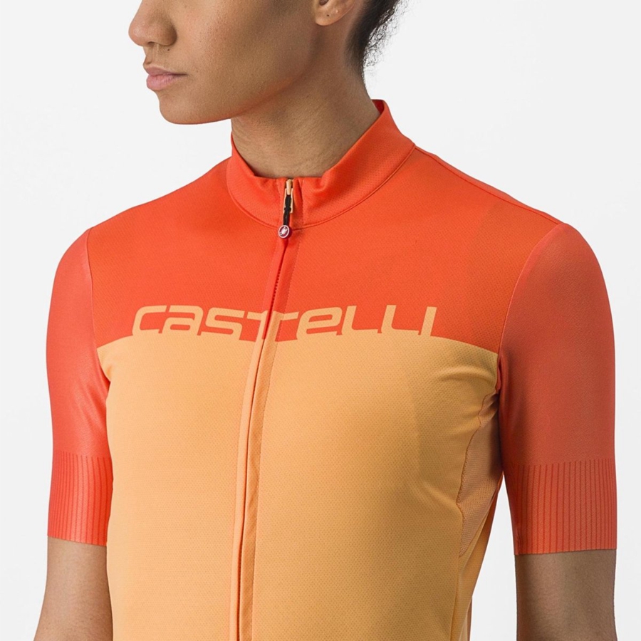 Orange / Deep Red Women Castelli VELOCISSIMA Jersey | JBAU32906