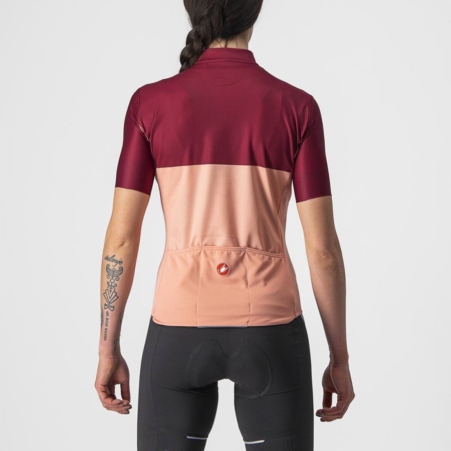 Pink / Burgundy Women Castelli VELOCISSIMA Jersey | NQIG97635